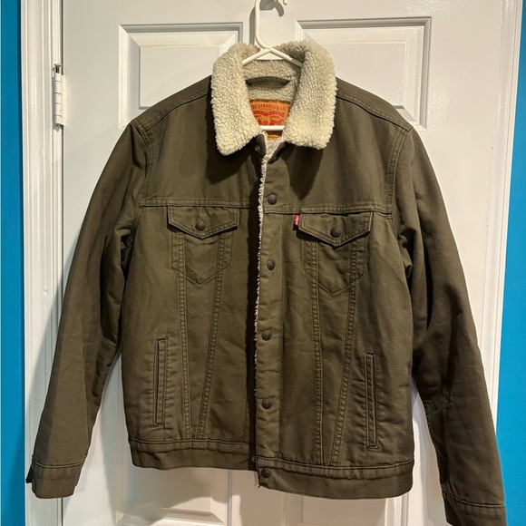 LEVI'S men
Faux Shearling Lined Classic Fit Jacket coat olive green L - Picture 2 of 8